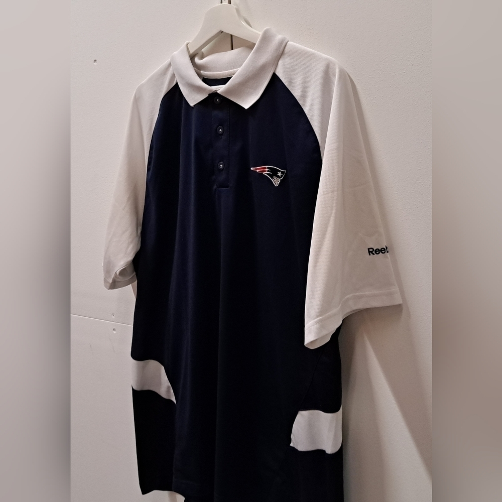 Reebok New England Patriots Men's Polo Shirt Y2K 2000s Playdry NFL Football XL - Picture 3 of 9